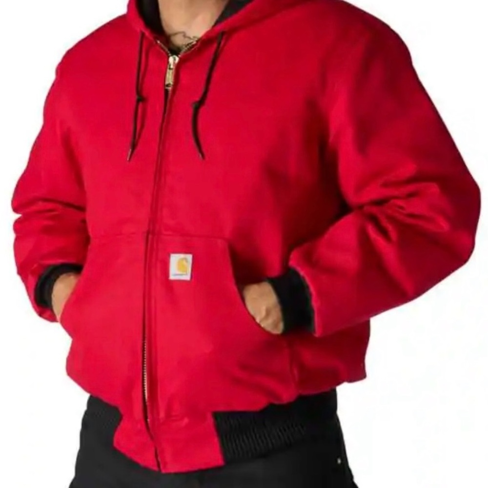 Carhartt Red Hooded Jacket with Black